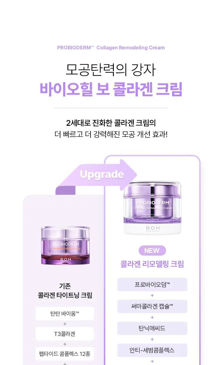 [모공고민|화잘먹] 바이오힐보 프로바이오덤 콜라겐 리모델링 크림 기획세트 [단품/증정기획] 상세페이지 5